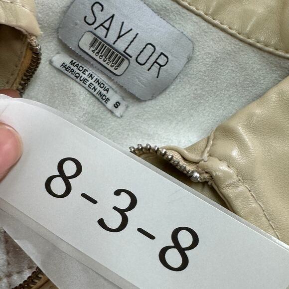 Saylor Top Womens Small Tan Remi Faux Leather 1/4 Zip Pullover - Picture 7 of 11
